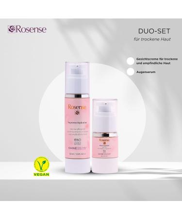 Rosense Duo set for drysensitive skin moisturizing face cream 50 ml with hyaluronic acid eye serum 15 ml vegan parabenfree dermatologically tested - Buy Online on GoSupps.com