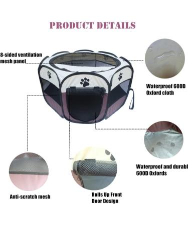 Gommle Portable Pet Playpen for Small Pets | Indoor/Outdoor with Carrying Case | Waterproof Bottom & Removable Zipper Top | S (28.7 x 28.7 x 16) - Brown - Buy Online on GoSupps.com