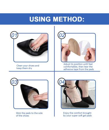 Haofy Forefoot Insoles for High Heels - Pain Relief Cushions 2 Pairs Suede Gel Anti-Slip Insoles for Women - Beige - Buy Online on GoSupps.com