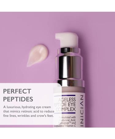 SKINICIAN Ageless Peptide Eye Complex - Anti-Wrinkle Eye Cream with Hyaluronic Acid & Vitamin C - Peptide Serum Eye Cream for Dark Circles - Stimulate Collagen Product - Vegan & Cruelty Free (15ml) - Buy Online on GoSupps.com