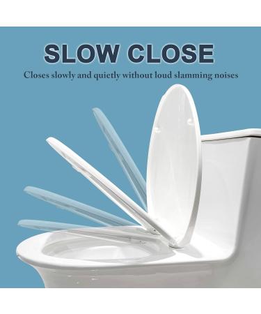 Toilet Seats Soft Close White Loo Lid Quick Release Easy to Clean Bathroom Lid Square Toilet Seats 04D-PP Material (Width 36 Length 44-47) D Little Surprise - Buy Online on GoSupps.com