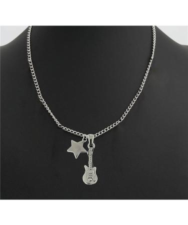 Oralgo Guitar Star Collarbone Chain Necklace | Adjustable Metal Music-Inspired Jewelry for Women - Buy Online on GoSupps.com