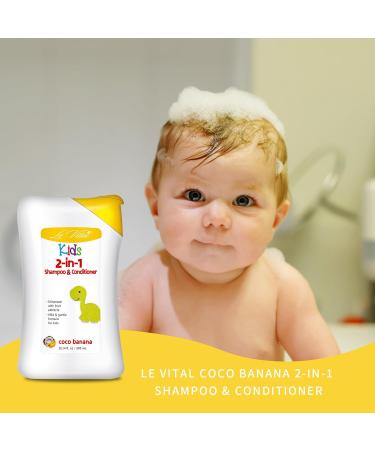 Kids 2in1 Shampoo & Conditioner - Gentle Paraben & Dye-Free Formula for Daily Use - Coco Banana - 10.14 fl.oz/300mL - Buy Online on GoSupps.com