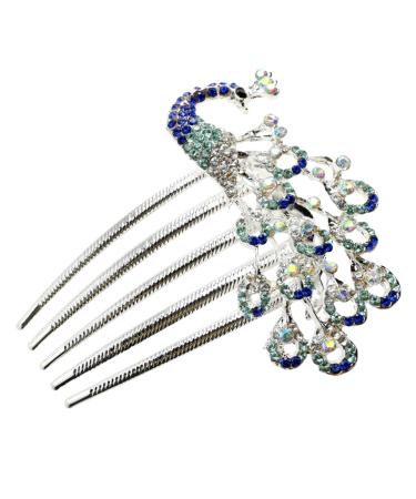 DOITOOL Womens Barrettes for Hair Wedding Hair Pins Rhinestone Bridal Comb Rhinestone Headpiece Crystal Hair Comb Hair Barrette Wedding Hair Comb Hair Clamp Bride Blush Pearl