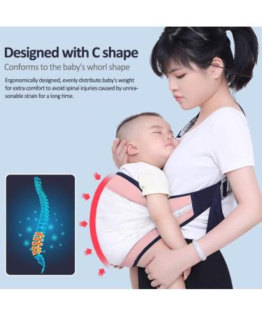 HINATAA Breathable Baby Sling | Adjustable Baby Carrier Wrap with Quick Dry Thick Shoulder Straps | Suitable for 0-36 Months Baby | Pink B - Buy Online on GoSupps.com
