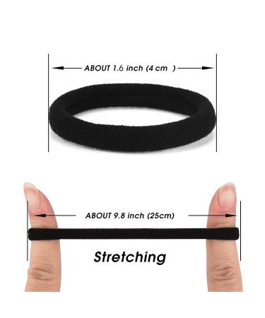 50PCS Black Cotton Seamless Hair Ties for Thick & Curly Hair - Buy Online on GoSupps.com