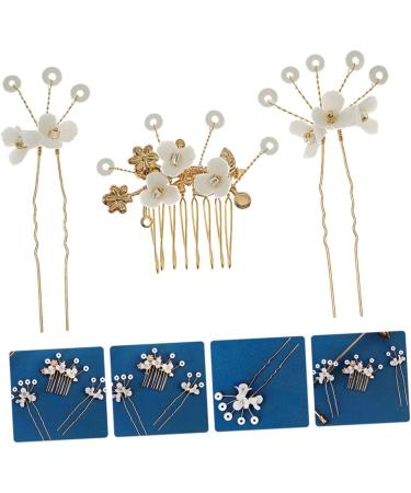 Ipetboom 1 Set Bridal Hairpin Compost Bucket with Lid Japanese Hair Pin Hair Comb Japanese Chopsticks Headpiece for Bride Hair Decorations Alloy European and American Women's Ceramic Flower - Buy Online on GoSupps.com
