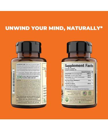 Turmeric Curcumin Capsules with Black Pepper & Hemp - Vegan Joint Support with Bioperine. 95% Curcuminoids for Sleep, Mood & Stress - 60 Caps - Buy Online on GoSupps.com