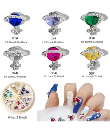 LLNSE 18-Piece 3D Nail Art Charms Saturn Stones Kit - DIY Nail Decoration Rhinestones and Gems for Crafting and Jewelry - Buy Online on GoSupps.com