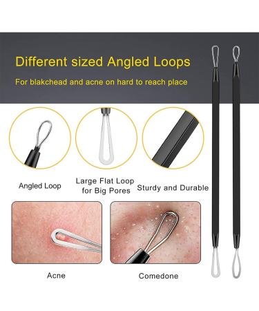 10pcs Pimple Popper Tool Kit Stainless Steel Blackhead Remover Tool Comedones Extractor for Forehead Facial Nose Lightweight Acne Needle Tool with Metal Case(black) - Buy Online on GoSupps.com