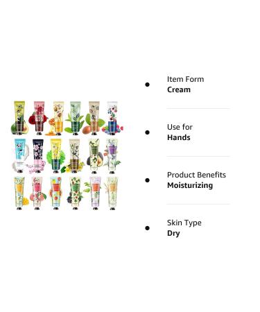 BonnieStore 18-Pack Fruit & Plant Hand Cream Mini Set - Moisturizing Hand Lotion for Women - Travel Gift - 30ml x 18pcs - Buy Online on GoSupps.com