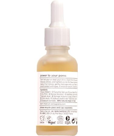 SKIN SAPIENS MATTIFY Facial Serum with Zinc PCA and lilac extract Reduces Oiliness natural Ecocert Cosmos for men and women Cruelty Free and Vegan Skincare for Oily or Blemish-Prone Skin 30 ml. - Buy Online on GoSupps.com