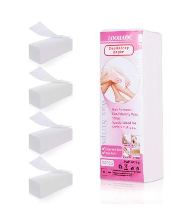 LOOHAOC 400 pieces/nonwoven wax strips facial and body hair removal wax strip pad 0.5 g (pack of 2)
