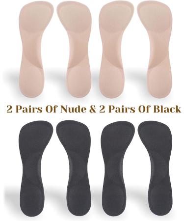 CB 4 Pairs Arch Support Insoles Silicone Gel - Shock Absorption for Women's High Heel Shoes - Nude & Black Style A - Buy Online on GoSupps.com