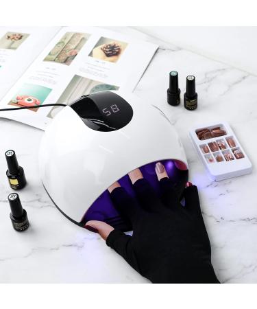 UV Protection Gloves for Gel Nail Lamp | Professional Manicure Gloves | Fingerless Nail Art Gloves - Buy Online on GoSupps.com