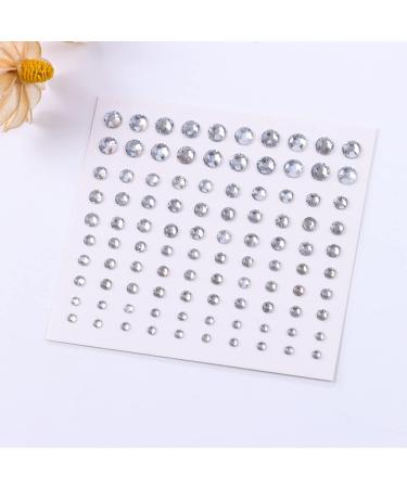 400 Pcs Self-Adhesive Crystal Face Jewels - White Rhinestone Stickers for Women, Festival Accessory, Nail Art, and DIY Crafts - Buy Online on GoSupps.com