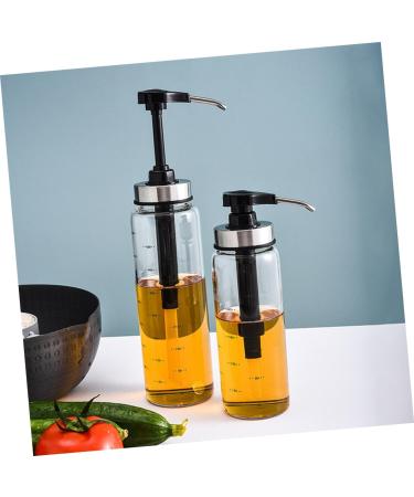 GRIRIW Kitchen Cruet Mayonnaise Bottle Kitchen Honey Dispenser Liquid Dispenser Condiment Pump Bottle Kitchen Oil Bottle Soy Sauce Bottle Glass Stainless Steel Fuel Consumption 22.5x6x6cm Black - Buy Online on GoSupps.com