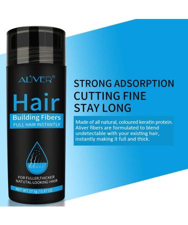 Aliver Dark Brown Hair Fibres - Hair Loss Treatment for Women & Men - Thickens Hair in 15 Seconds - Natural Formula - Thinkening Spray - Great Christmas Gift - Buy Online on GoSupps.com