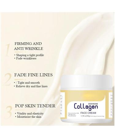 Deer Bone Collagen Cream Wrinkle Removal Face Cream Deer Bone Collagen Face Cream Collages Moisturizing Firming Face Cream Nourish Skin Lifting and Tightening (1 PCs)