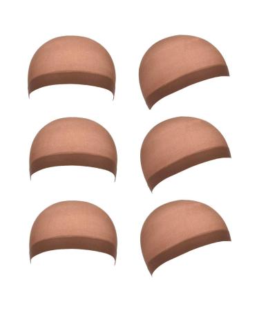 6pcs Soft Comfortable Stretchy Nylon Wig Cap Unisex Wig Stocking Cap Hair Cup for Women and Men A - Dark Brown - Buy Online on GoSupps.com