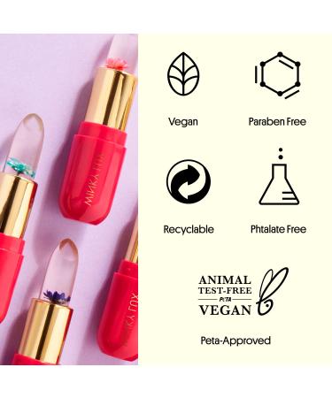 Winky Lux Flower Balm - Vegan Lip Stain with Real Chrysanthemum - Pink Color Changing Lipstick - Vanilla Scented Natural Lip Balm - Buy Online on GoSupps.com