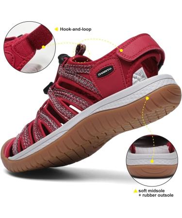 DANNTO Women's Trekking Sports Sandals - Closed Rubber Hiking Sandals for Summer Travel - Pink - EU Size 41 - Buy Online on GoSupps.com