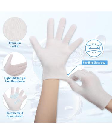White Cotton Gloves 12 Pairs White Cotton Moisturising Gloves White Gloves Fabric White Cotton Work Gloves for Jewelry Inspection & Daily Work (White) - Buy Online on GoSupps.com