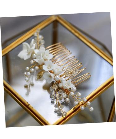 Lurrose Gold Tiara Head Piece for Wedding Bride Gold Hair Accessories Wedding Hair Comb Bridal Hair Pieces Pearl Bridal Headpiece Comb Bride Hair Comb Alloy Hair Comb Wedding Headdress - Buy Online on GoSupps.com