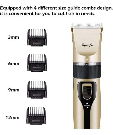 Hair Clippers for Men Hair Cutting Kit Electric Rechargeable Beard Trimmer Cordless Beard Shaver for Pet Dogs Baby Kids with Guide Combs (Gold A2) - Buy Online on GoSupps.com