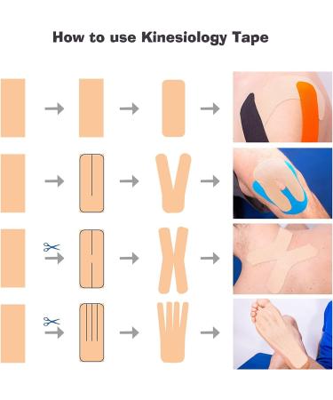 Pre-Cut Black Kinesiology Sports Tape - 20 Pieces, 5cm x 5m - Prevent Muscle Damage, Protect Joints, Relieve Pain - Buy Online on GoSupps.com