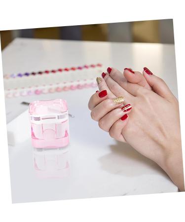 VINTORKY Nail Art Brush Cup Art Plate Crystal Glass Pink Square 5.70X5.40X5.40CM Pink - Buy Online on GoSupps.com