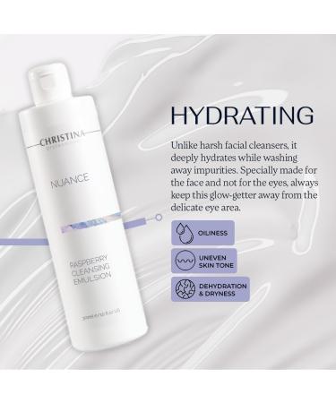 -CHRISTINA- Nuance Gentle Daily Cleanser for Face - Hydrating Facial Wash for Women & Men - Purifying Moisturizing Natural Emulsion with Pomegranate Raspberry & Grape Seed Extracts - 300ml - Buy Online on GoSupps.com