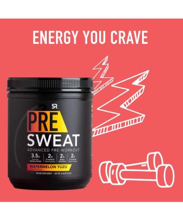 Sports Research Pre-Sweat Advanced Pre-Workout - Watermelon Yuzu 14.46 oz (410 g) | Energy & Endurance Boost - Buy Online on GoSupps.com