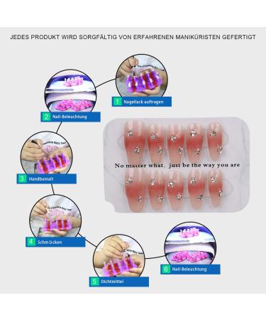 Shiny Ballerina Long Pink False Nails - 13PC Custom Art Design | Acrylic Nail Tips for Women & Girls - Buy Online on GoSupps.com