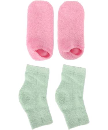 Qukaim Moisturizing Socks Elbow Cover Moisturizing Gel Socks Elbow Cover Set Nourishing Spa Sleeve for Skin Care Home Repair 2 Pairs Pink and Blue - Buy Online on GoSupps.com