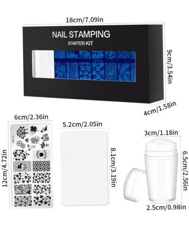 Nail Art Stamping Kit Flowers Nail Template Plates Manicure Stamper with Scraper Style1 - Buy Online on GoSupps.com