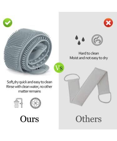 Inmorven Silicone Back Scrubber - 90cm Body Brush for Shower | Exfoliating Spa Tool for Men & Women | Ideal Skin Care Massager - Buy Online on GoSupps.com
