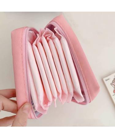 Sanitary Napkin Storage Bag Feminine Menstruation Pad Holder Small Portable Menstrual Tampon Pouches First Period Kit Bags for Teen Girls Women Ladies
