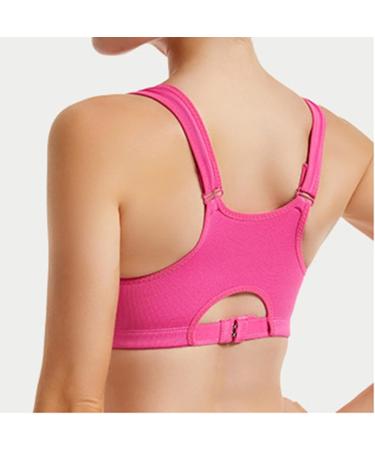 Routinfly 3-Piece Women's Sports Bra Set Zip Front Plus Size Everyday Bralette for Fitness Running & Nursing Comfortable Hot Pink XL - Buy Online on GoSupps.com