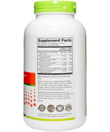 NutriBiotic Immunity Lemon Electro-C Powder 16 oz - Boost Immunity & Energy - Buy Online on GoSupps.com
