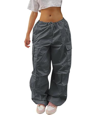 Shop Y2K Parachute Pants for Women | Vintage Cargo Pants & Baggy Streetwear | 90s E-Girl Style - Last 07 Gray XXL - Buy Online on GoSupps.com