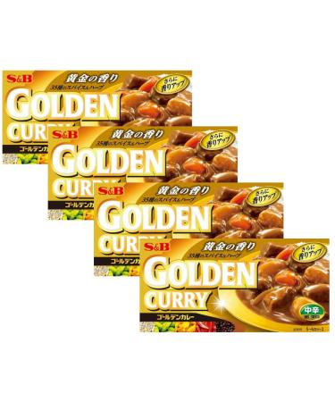 "Golden Curry" 6.9oz x 4 boxes Japanese curry sauce mix medium hot S&B With MAIKO sticker Pio big bazar