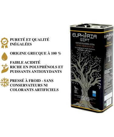 Euphoria Gift - Huile d'olive de qualit premium | Extra vierge de Gr ce | Press e froid |Nouvelle R colte 2025-2026|Premi re classe|Olives cueillies la main|Bidon de 5 litres - Buy Online on GoSupps.com