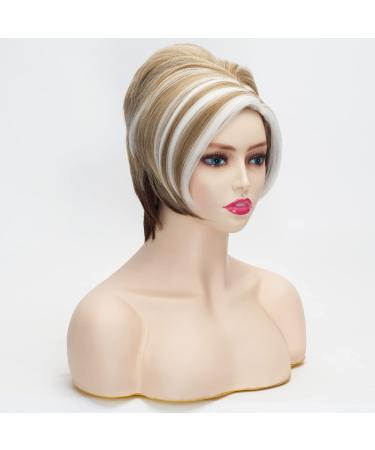 Fvcent Golden Brown Short Wig for Women - Curly Wavy Synthetic Full Hair Wig | Natural Look | International Shipping - Buy Online on GoSupps.com