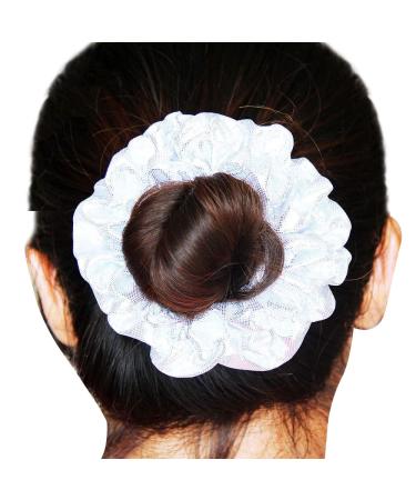 6 Pack Glitter Metallic Hair Scrunchies for Girls - Grey Elastic Hair Bands for School Performance and Parties - Buy Online on GoSupps.com