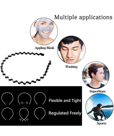JERLITU Elastic Wavy Spring Wave Hair Band - Multi-Style Black Metal Hair Hoop 6Pcs - Buy Online on GoSupps.com