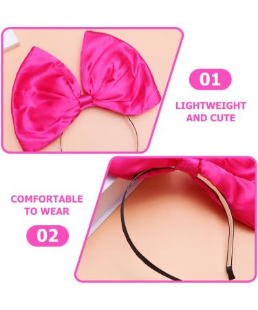 Uonlytech Huge Pink Hair Bow Headband Big Bowknot Headband Christmas Bow Headband for Costume Accessories Party Props One Size Rosy - Buy Online on GoSupps.com