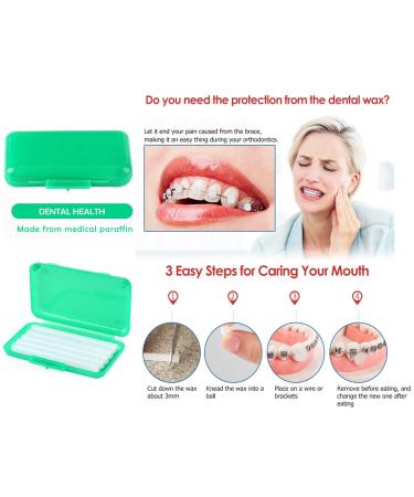 Orthodontic Braces Cleaning Kit - Portable Dental Travel Set with Interdental Brush, Dental Wax, Floss, Toothbrush Box - Green - Buy Online on GoSupps.com