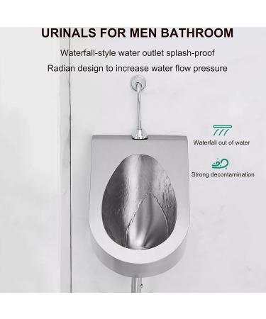 Men's Urinal Wall Mounted Sensor Urinal Commercial Men's Adult Urinal Stainless Steel Urinal Bathroom Toilet High-Efficiency Flushing Urinal Urinal for Bar/Airport (Black Ground Drainage) - Buy Online on GoSupps.com