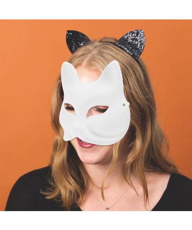 Paintable Kichvoe Cat Masks - 8 Pack Half-Face Carnival Masks for Dance Parties & Events | International Shipping Available - Buy Online on GoSupps.com